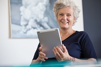 Frau mit Tablet Frau mit Tablet