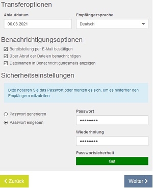 Transferoptionen Transferoptionen