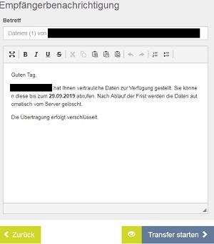 Empfangsbenachrichtigung Empfangsbenachrichtigung